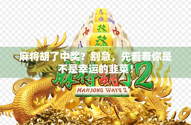 麻将胡了中奖？别急，先看看你是不是幸运的韭菜！