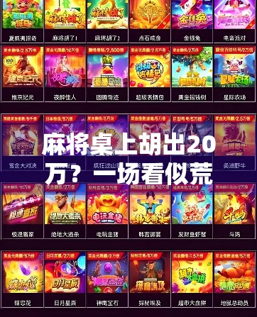 麻将桌上胡出20万？一场看似荒诞的赌局背后，藏着多少人性的暗流！