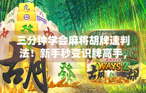 三分钟学会麻将胡牌速判法！新手秒变识牌高手，看完直接上桌不懵！