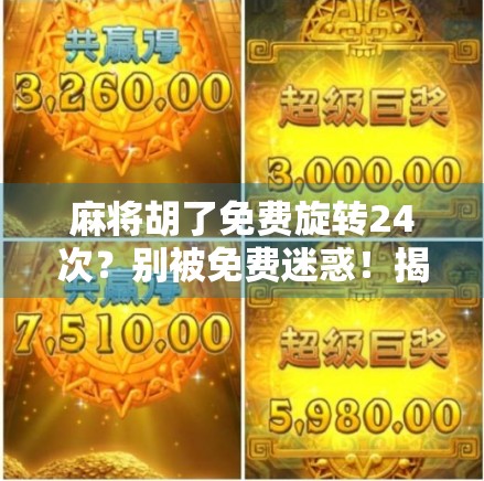 麻将胡了免费旋转24次？别被免费迷惑！揭秘背后的流量陷阱与用户心理博弈